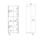 Credenza alta rovere e bianca 79x34x204h cm 4 ante - Pierre