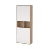 Credenza alta rovere e bianca 79x34x204h cm 4 ante - Pierre