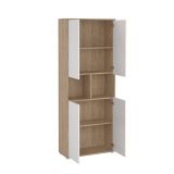 Credenza alta rovere e bianca 79x34x204h cm 4 ante - Pierre