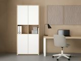 Credenza alta rovere e bianca 79x34x204h cm 4 ante - Pierre
