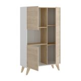 Credenza alta rovere e bianca 81x43x135h cm 3 ante - Crono
