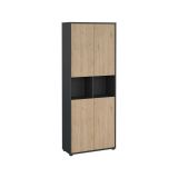 Credenza alta rovere e grigia 79x34x204h cm 4 ante - Pierre