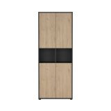 Credenza alta rovere e grigia 79x34x204h cm 4 ante - Pierre