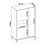 Credenza alta rovere nodi 81x43x135h cm 3 ante - Crono