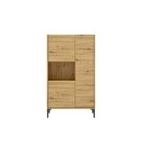Credenza alta rovere nodi 81x43x135h cm 3 ante - Crono