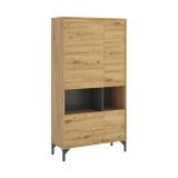 Credenza alta rovere nodi e antracite 72x33x143h cm 4 ante - Gerbera