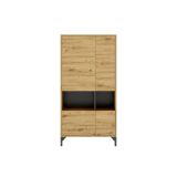 Credenza alta rovere nodi e antracite 72x33x143h cm 4 ante - Gerbera