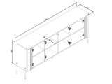 Credenza Anadia, Madia da salotto con quattro ante battenti, Rialzata da terra, 190x40 h80 cm, Beige