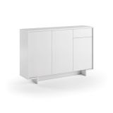 Credenza Aneto, Madia da salotto, Buffet da soggiorno a 3 ante e 1 cassetto, 100% Made in Italy, 134x35h87 cm, Bianco