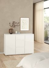 Credenza Antoinette, Buffet da soggiorno, Madia da salotto, Dispensa da cucina, 119x40 h84 cm, Bianco