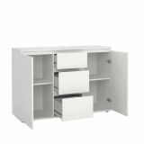Credenza Antoinette, Buffet da soggiorno, Madia da salotto, Dispensa da cucina, 119x40 h84 cm, Bianco
