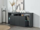 Credenza antracite 180x40x80h cm 2 ante e 3 cassetti - Aba