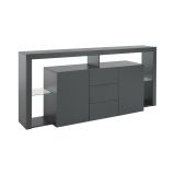 Credenza antracite 180x40x80h cm 2 ante e 3 cassetti - Aba
