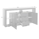 Credenza antracite 180x40x80h cm 2 ante e 3 cassetti - Aba