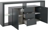 Credenza antracite 180x40x80h cm 2 ante e 3 cassetti - Aba