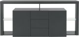 Credenza antracite 180x40x80h cm 2 ante e 3 cassetti - Aba
