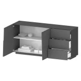 Credenza antracite 180x44x86h cm 2 ante e 3 cassetti - Avelignese