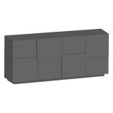 Credenza antracite 200x44x86h cm 4 ante - Arda
