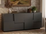 Credenza antracite 200x44x86h cm 4 ante - Arda
