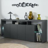 Credenza antracite 220x40x80h cm 4 ante - Atak