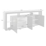 Credenza antracite 220x40x80h cm 4 ante - Atak