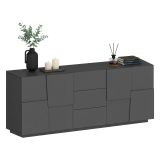 Credenza antracite 220x44x86h cm 4 ante e 3 cassetti - Astel