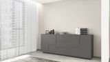 Credenza antracite 220x44x86h cm 4 ante e 3 cassetti - Astel