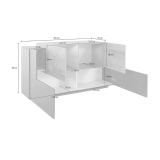 Credenza antracite e acero 160x45x86h cm 4 ante - Muscari