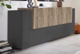 Credenza antracite e acero 200x45x86h cm 7 ante - Astice