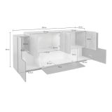 Credenza antracite e acero 200x45x86h cm 7 ante - Astice