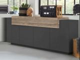 Credenza antracite e acero 220x45x85h cm 5 ante - Discordia