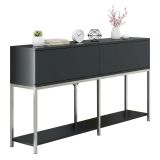Credenza antracite e argento 150x30x80h cm 2 ante - Basilia