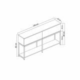 Credenza antracite e argento 150x30x80h cm 2 ante - Basilia