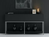 Credenza antracite e argento 150x30x80h cm 2 ante - Basilia