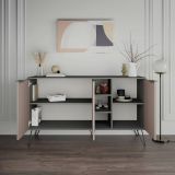 Credenza antracite e beige 142x35x83h cm 3 ante - Alin