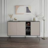 Credenza antracite e beige 142x35x83h cm 3 ante - Alin