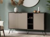 Credenza antracite e beige 142x35x83h cm 3 ante - Alin