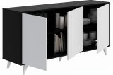 Credenza antracite e bianca 153x39x72h cm 3 ante - Annina