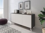 Credenza antracite e bianca 153x39x72h cm 3 ante - Annina