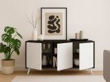 Credenza antracite e bianca 153x39x72h cm 3 ante - Annina
