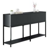 Credenza antracite e nera 150x30x80h cm 2 ante - Basilia