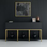 Credenza antracite e oro 150x30x80h cm 2 ante - Basilia