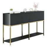 Credenza antracite e oro 150x30x80h cm 2 ante - Basilia