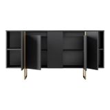 Credenza antracite e oro 160x35x80h cm 4 ante - Arta