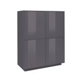 Credenza antracite lucida 100x41x126h cm 4 ante - Ara