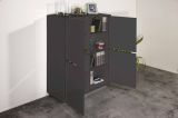 Credenza antracite lucida 100x41x126h cm 4 ante - Ara