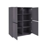 Credenza antracite lucida 100x41x126h cm 4 ante - Ara