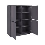 Credenza antracite lucida 100x41x126h cm 4 ante - Ara
