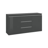 Credenza antracite lucida 150x40x81h cm 2 ante e 3 cassetti - Amoco