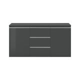 Credenza antracite lucida 150x40x81h cm 2 ante e 3 cassetti - Amoco
